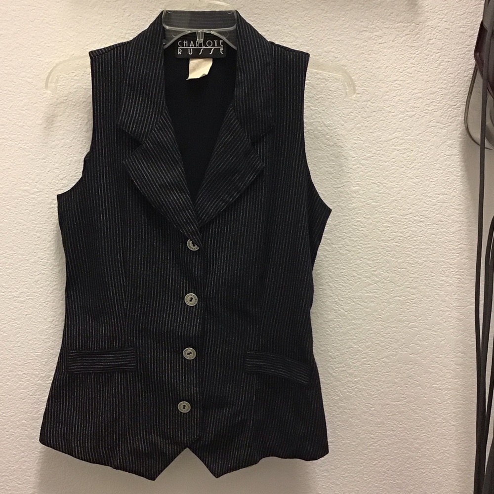 Charlotte Russe Dark Pinstripe Vest